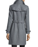 Gibbsmore Wool-Blend Single-Breasted Coat, Steel Gray Melange