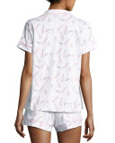 Short-Sleeve Print Shortie Pajama Set, Rose All Day