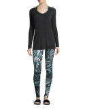 Shavasana Reversible Sweater, Heather Jet