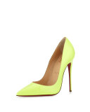 So Kate Patent 120mm Red Sole Pump, Light Green