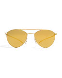 Essential Angular Aviator Sunglasses, Gold