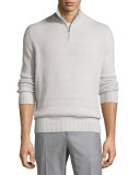 Fernie Mezzocollo Baby Cashmere Pullover, Pumice Stone Melange