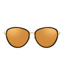 Rounded Cat-Eye Two-Tone Sunglasses, Yellow Gold/Black