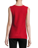 Round-Neck Sleeveless Tank, Red 