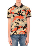 Camo-Print Short-Sleeve Polo Shirt, Multicolor
