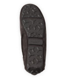 Calf Suede Driver, Gray