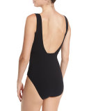 Delphine V-Neck Zip-Front One-Piece Swimsuit