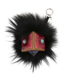 Prism Square Fur Monster Charm, Black