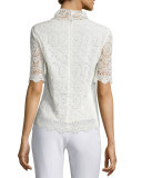 Carolyn Half-Sleeve Lace Blouse, Antique