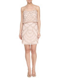 Beaded Cocktail Dress, Champagne