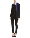 Leggings W/Contrast Ankle Zip, Black