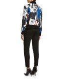 Abstract Ponte Bomber Jacket, Black/Multicolor