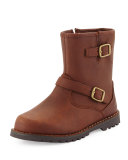 Harwell Leather Buckle-Trim Boot, Stout, Youth
