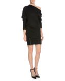 Off-The-Shoulder Sheath Dress, Black