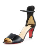 Trezanita Spiked-Heel 70mm Red Sole Sandal, Black
