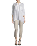 Finley Slim-Fit Ankle Pants, Ivory