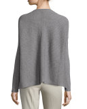 Oversized Ribbed V-Neck Sweater, Nickel