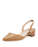 Aspro Sambra Leather Slingback Pump, Camel