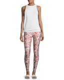 Glitter Candy Cane Leggings, Red