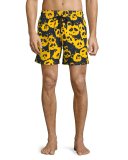 Moorea Panda-Print Swim Trunks, Turmeric