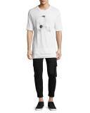 Skinny Cargo Jogger Pants, Black