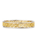 18K White & Yellow Gold Floral Filigree Bracelet with Diamonds