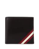 Capsule Leather Bi-Fold Wallet, Black