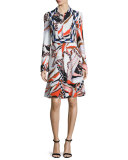 Montagne Long-Sleeve Dress, Multicolor