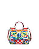 Sicily Small Maiolica-Print Satchel Bag, Multi