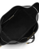 Miranda Medium Drawstring Messenger Bag, Black