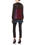 Ruffled-Hem Crochet Vest, Multi