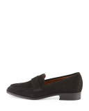 Sharon Embossed Suede Loafer, Black