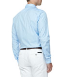 Cambridge Slim-Fit Stretch-Cotton Sport Shirt, Pale Blue 