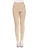 Skinny Zip-Pocket Biker Pants