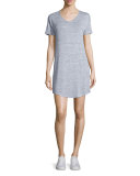 Melrose Short-Sleeve T-Shirt Dress, Light Heather Gray