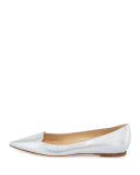 Attila Check Leather Flat, White/Silver