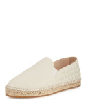 Intrecciato Leather Espadrille Flat