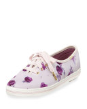 Keds® kick floral sneaker, plum dawn