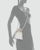 Mini Saffiano Promenade Bag, White (Talco)