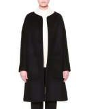 Cardigan-Style Coat W/Removable Liner, Black/Green