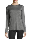 Drapey Tencel® Long-Sleeve Long Lean Top, Ash 