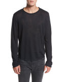 Raw-Edge Long-Sleeve Crewneck T-Shirt