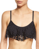 Pandora Flutter Swim Top, Black