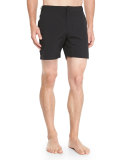 Bulldog Mid-Length Swim Trunks, Black 