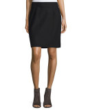 Washable Stretch Crepe Pencil Skirt