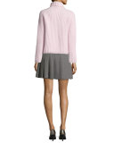 ribbed turtleneck sweater, orchid frost