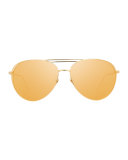 Open-Inset Aviator Sunglasses, Gold