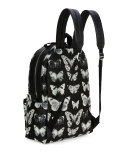 Moth-Print Backpack, Black/Ivory