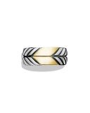 Modern Chevron Band Ring with Gold