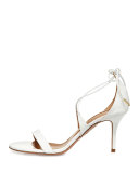 Linda Patent Leather Sandal, White